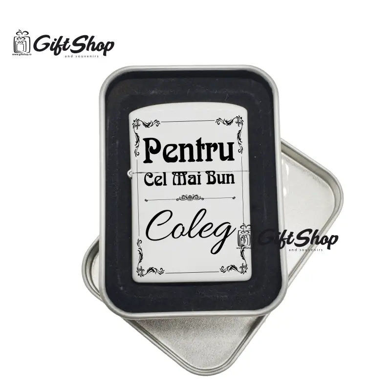 Cel mai bun coleg, bricheta metalica gravata laser cu mesaj